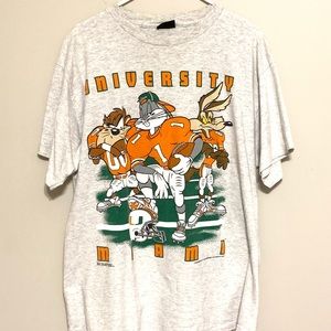 1993 University of Miami Looney Tunes Football Tee